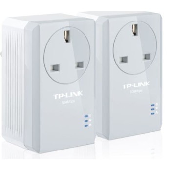 TP-LINK POWERLINE AV600, PASSTHROUGH, TWIN PACK, 1 X 10/100 PORT, 128-BIT AES ENCRYPTION, PLUG AND PLAY, UK PLUG