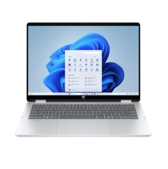 HP NOTEBOOK OMNIBOOK 5 FLIP 14-FPO0000NV, INTEL CORE 7 150U 1.2-5.4GHz/12MB, 10 CORES, 16GB (DDR5-5200 ONBOARD), 1 TB PCIe Gen4 NVMe M.2 SSD, INTEL GRAPHICS, 14'' 2K OLED TOUCH (1920x1200), WIN 11 HOME, 2YW, GLACIER SILVER