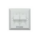 DLINK FACEPLATE, ACCEPT DUAL ANGULAR KEYSTONE JACKS WITH SHUTTER &amp; ID PLATE, 86x86, SQUARE, WHITE COLOR