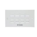 DLINK FACEPLATE, ACCEPT QUAD KEYSTONE JACKS WITH SHUTTER &amp; ID PLATE, 146x86, WHITE COLOR
