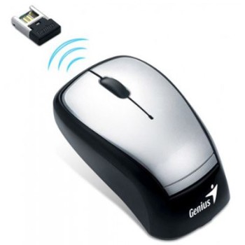 GENIUS MOUSE WIRELESS MINI NAVIGATOR 905, 2.4GHz, 3-BUTTONS, 1600DPI, BLUEEYE, STICK-N-GO, USB PICO RECEIVER, SILVER