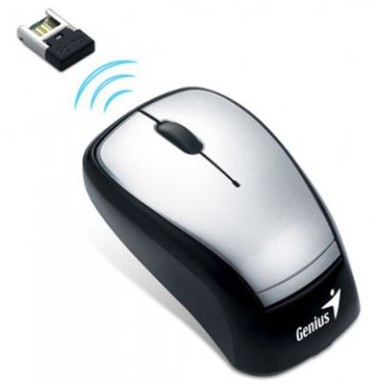 GENIUS MOUSE WIRELESS MINI NAVIGATOR 905, 2.4GHz, 3-BUTTONS, 1600DPI, BLUEEYE, STICK-N-GO, USB PICO RECEIVER, SILVER