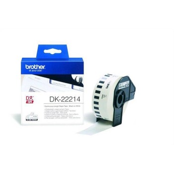 DK22214 BROTHER White Continuous Length Paper Tape (12mm x 30.48m)