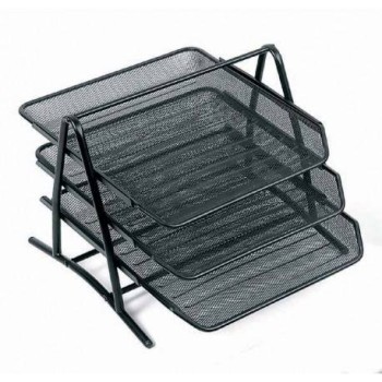 B/R METALIC TRAY 3-TIER BLK N.30083/BR30083