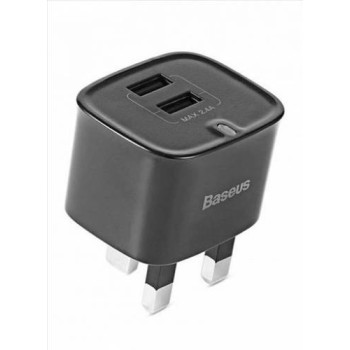 BASEUS FUNZI DUAL USB CHARHER 2.4A UK BLK 20587