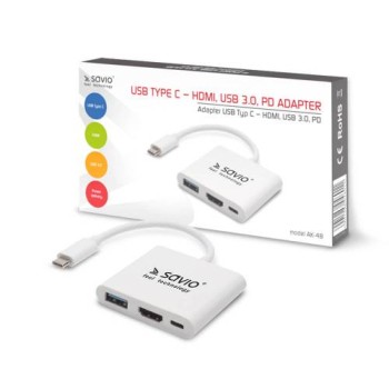 SAVIO ADAPTER USB-C TO HDMI/USB-3.0/USB-C SAVIO ADAPTER USB-C TO HDMI/USB-3.0/USB-C
