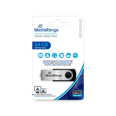 MEDIARANGE 64GB USB BLACK/SILVER MR912