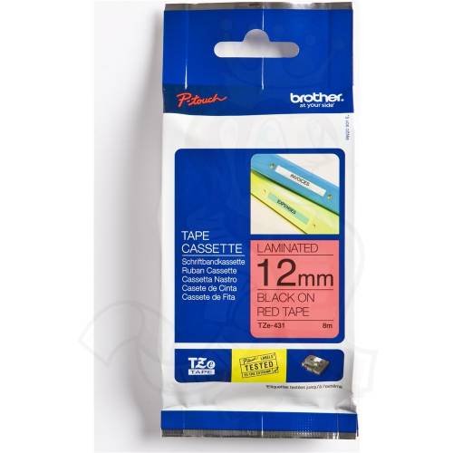 BROTHER TAPE 12MM B/R TZ-431 BROTHER TAPE 12MM B/R TZ-431