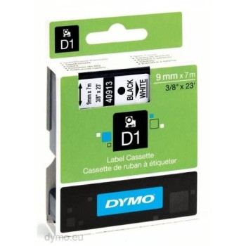 DYMO TAPE 9MM BLK/WHITE 40913