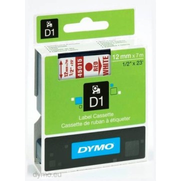 DYMO TAPE 12MM RED/WHITE 45015