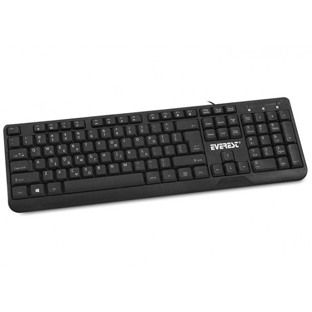 EVEREST KEYBOARD WIRED USB GREEK BLACK MVLGR-2