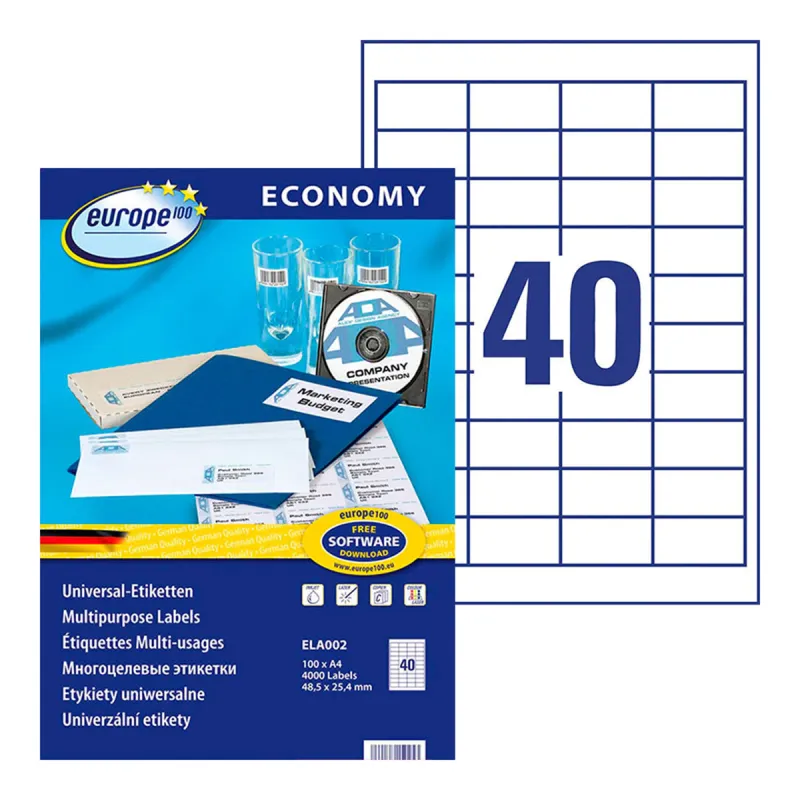 ECONOMY/AVERY LABELS 48.5X25.4MM ELA002