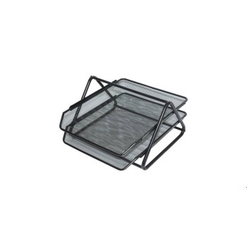 TELLENO 2-TIER TRAY SILVER /BLACK TELLENO 2-TIER TRAY SILVER /BLACK