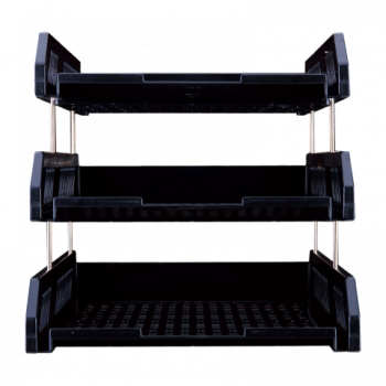 DELI PVC TRAY  HIPS 3-TIER BLACK  DL-E9209-B