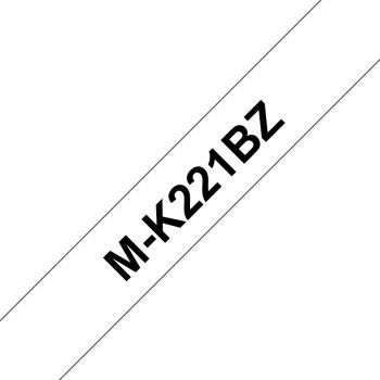 MK221 9mm BLACK ON WHITE 8m BROTHER P-TOUCH TAPE