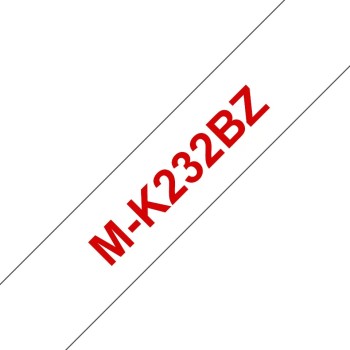 MK232(S) 12mm RED ON WHITE 8m BROTHER P-TOUCH TAPE