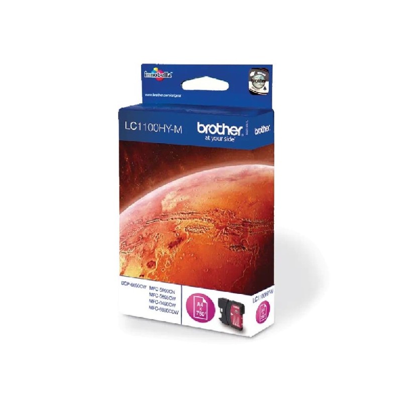 LC1100HYM BROTHER MAGENTA INK 750P HIGH YIELD DCP6690-MFC5890/5895/6490/6890 LC1100HYM BROTHER MAGENTA INK 750P HIGH YIELD DCP6690-MFC5890/5895/6490/6890
