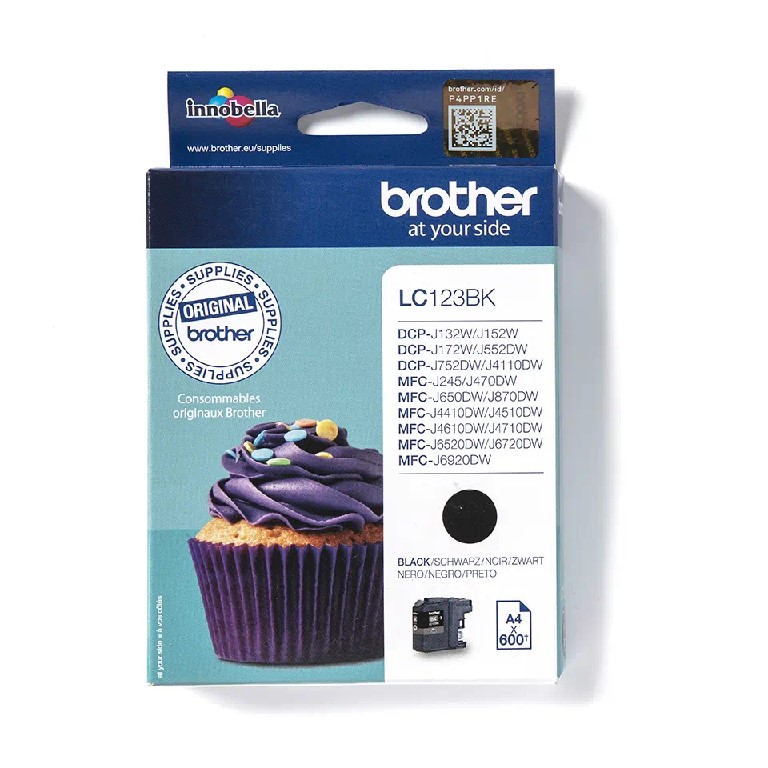 LC123BK BROTHER BLACK INK 600P DCPJ4110/132/152/172/552/752 LC123BK BROTHER BLACK INK 600P DCPJ4110/132/152/172/552/752