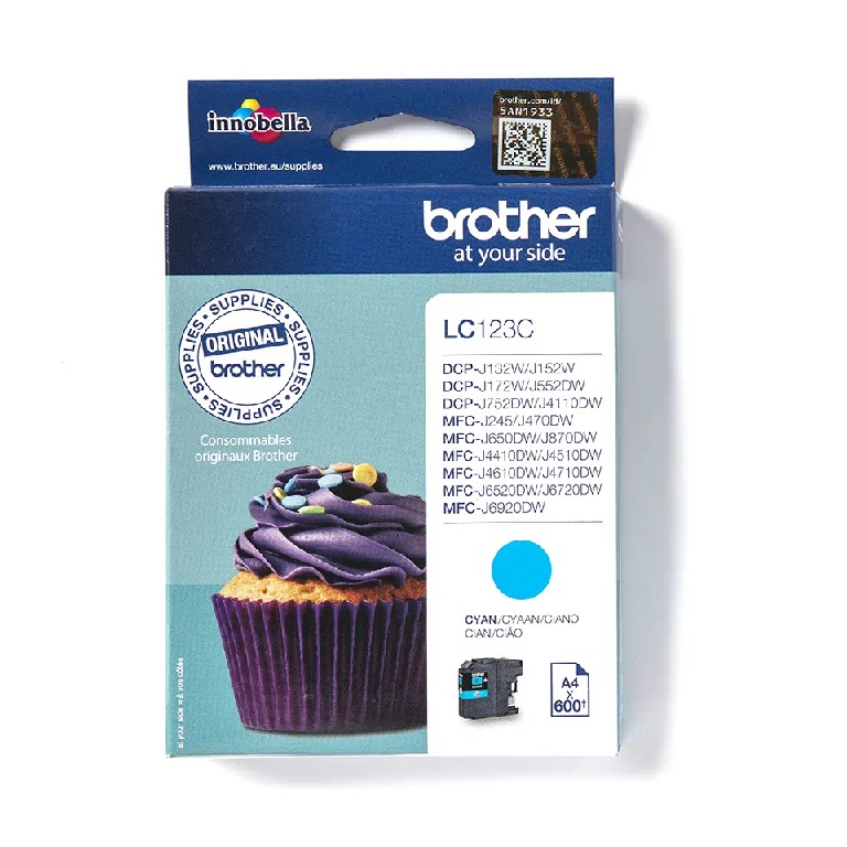 LC123C BROTHER CYAN INK 600P DCPJ4110/132/152/172/552/752 LC123C BROTHER CYAN INK 600P DCPJ4110/132/152/172/552/752