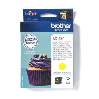LC123Y BROTHER YELLOW INK 600P DCPJ4110/132/152/172/552/752