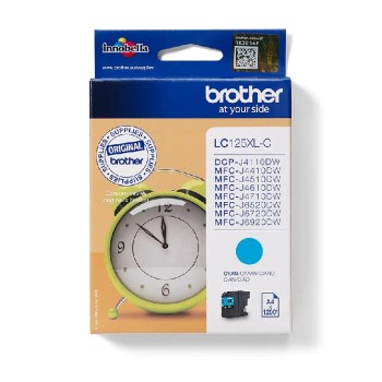 LC125XLC BROTHER CYAN INK 1200P HIGH YIELD MFCJ4410/4510/4610/4710