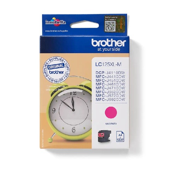 LC125XLM BROTHER MAGENTA INK 1200P HIGH YIELD MFCJ4410/4510/4610/4710