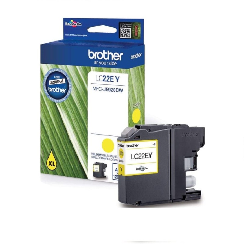 LC22EY BROTHER YELLOW INK MFCJ5920DW, 1200 pages LC22EY BROTHER YELLOW INK MFCJ5920DW, 1200 pages