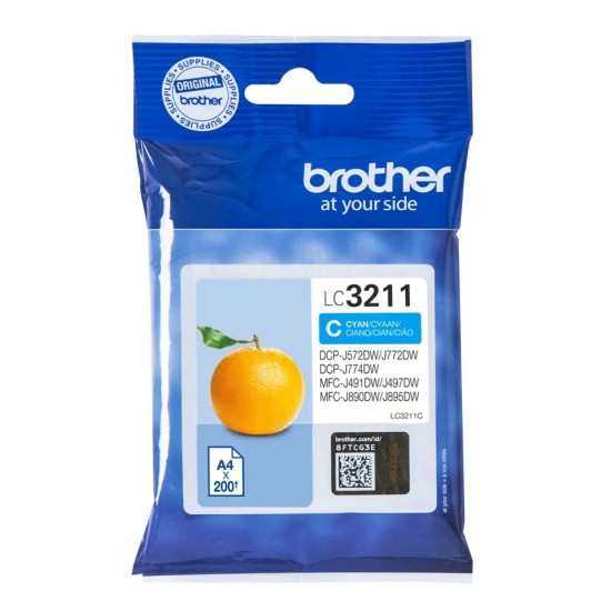 LC3211C BROTHER CYAN INK 200P (MFC-J890-895/DCPJ-774)