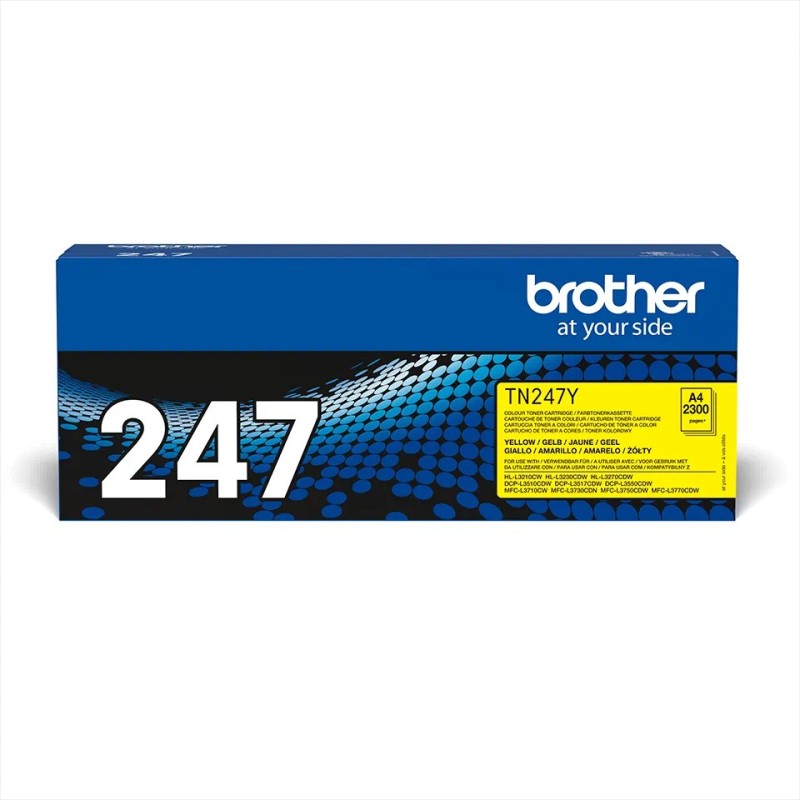 TN247Y BROTHER YELLOW TONER 2300P HLL3210/L3230/L3270/DCPL3510/L3550/MFCL3730/L3750/L3770