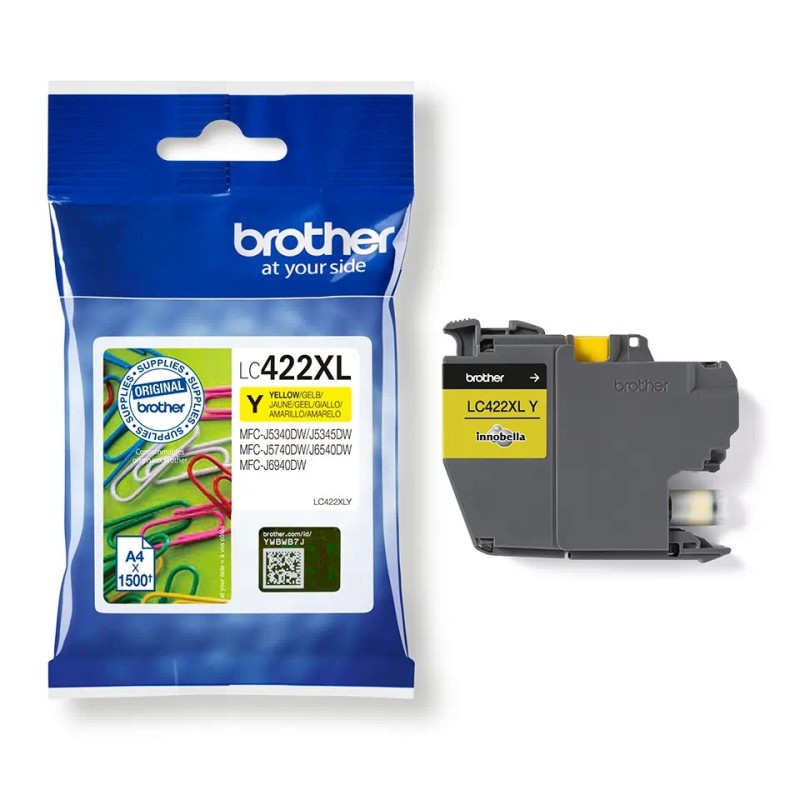 LC422XLY Yellow ink cartridge 1500 pages MFCJ5340DW, 5740DW,MFCJ6540DW,MFCJ6940DW