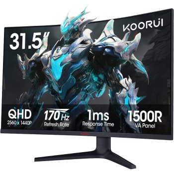 KOORUI GAMING CURVED (1500R)  MONITOR 32"  QHD 170Hz 1MS ULTRAWIDE HDMI/DP  3YW 1000:1 CONTRAST  G3221SC