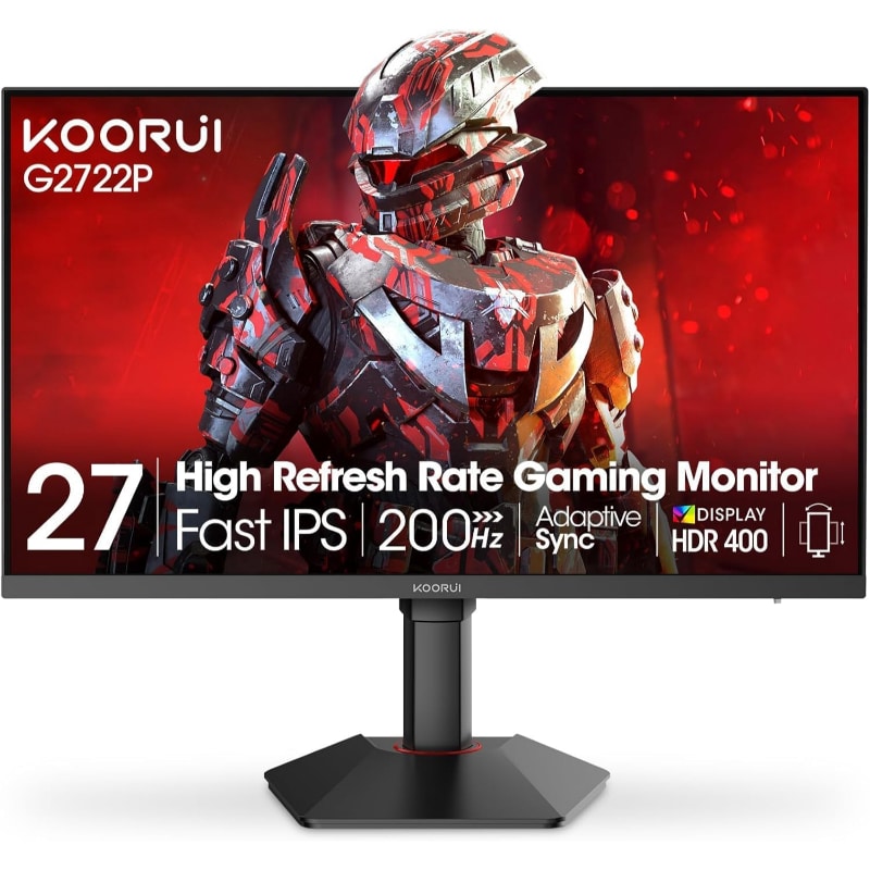 KOORUI GAMING MONITOR 27" QHD 2K IPS 200Hz HEIGHT ADJUSTABLE 1MS 2X HDMI & DP 3YW G2722P KOORUI GAMING MONITOR 27" QHD 2K IPS 200Hz HEIGHT ADJUSTABLE 1MS 2X HDMI & DP 3YW G2722P