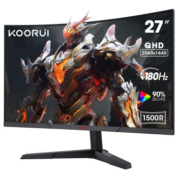 KOORUI GAMING CURVED (1500R)  MONITOR 27"  QHD VA 180Hz 1MS HDMIX 2 &amp;amp; DP  1.4  3YW  27E6QCA