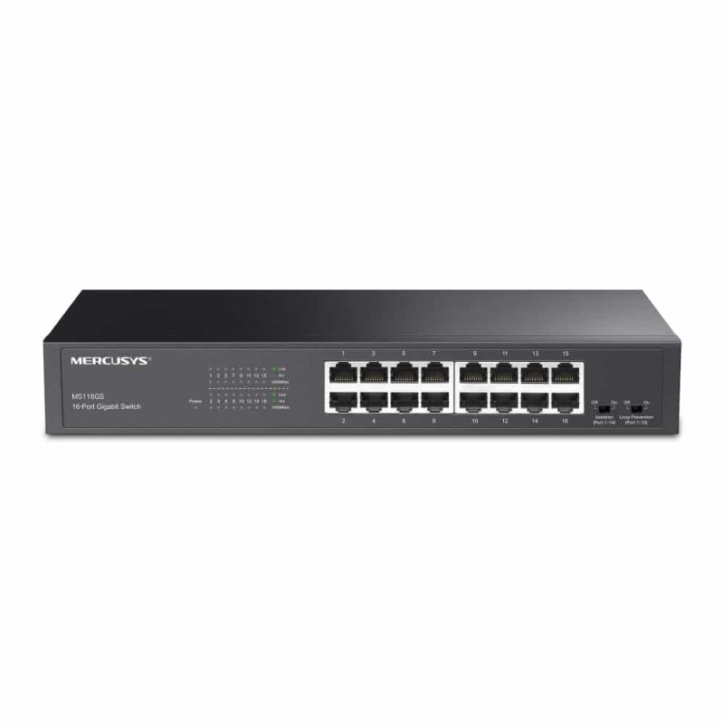 MERCUSYS 16-PORT GIGABIT DESKTOP RACKMOUNT SWITCH MS116GS MERCUSYS 16-PORT GIGABIT DESKTOP RACKMOUNT SWITCH MS116GS